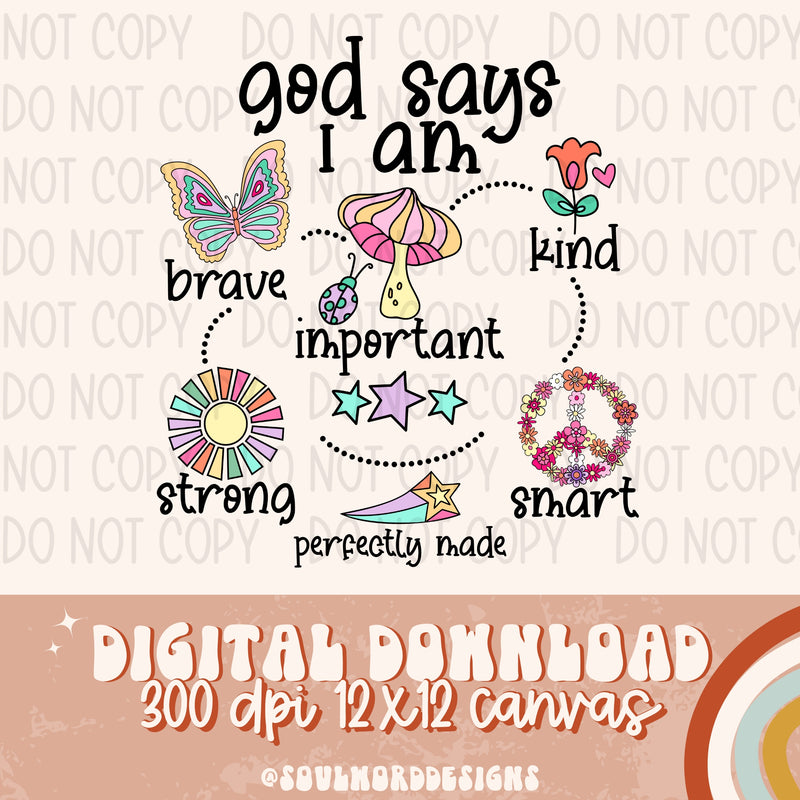 God Says I Am Girly Retro - DIGITAL DOWNLOAD