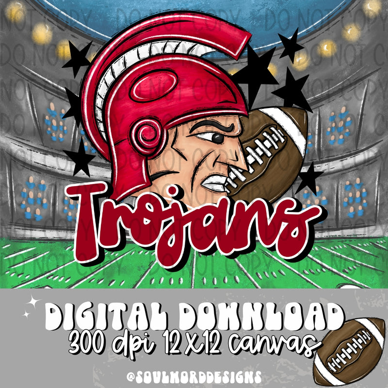 Trojans Mascot Red - DIGITAL DOWNLOAD