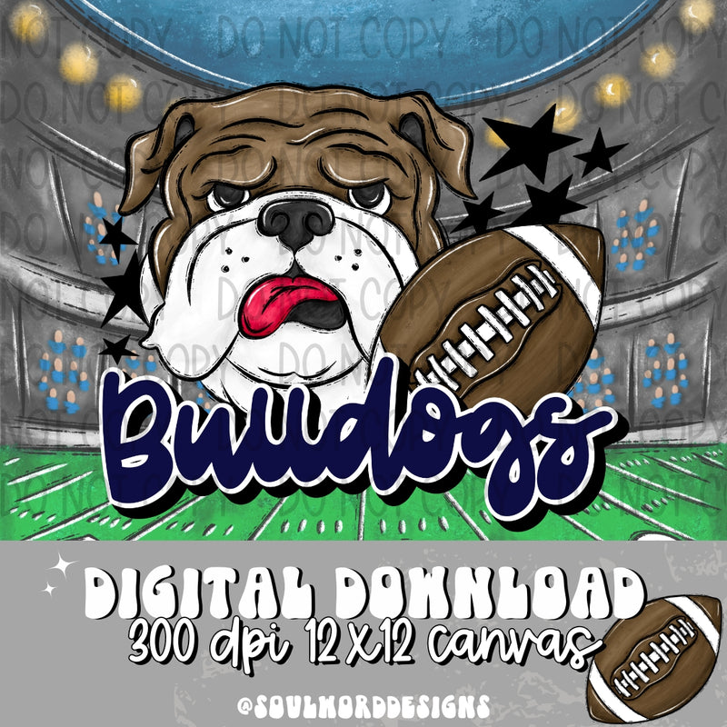 Bulldogs Mascot Navy - DIGITAL DOWNLOAD
