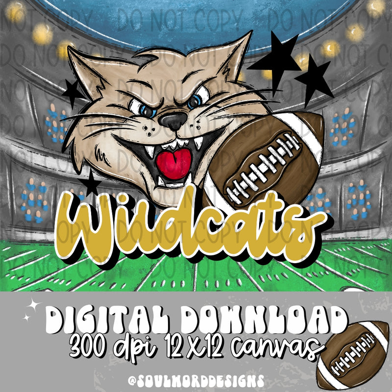 Wildcats Mascot Gold - DIGITAL DOWNLOAD