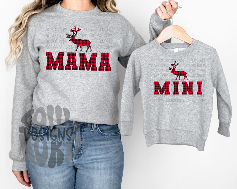 Mama Buffalo Plaid Moose (mama only)  - DIGITAL DOWNLOAD