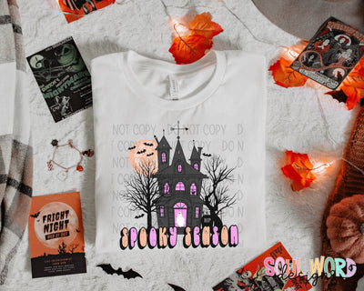 Spooky Season House Orange & Pink - DIGITAL DOWNLOAD