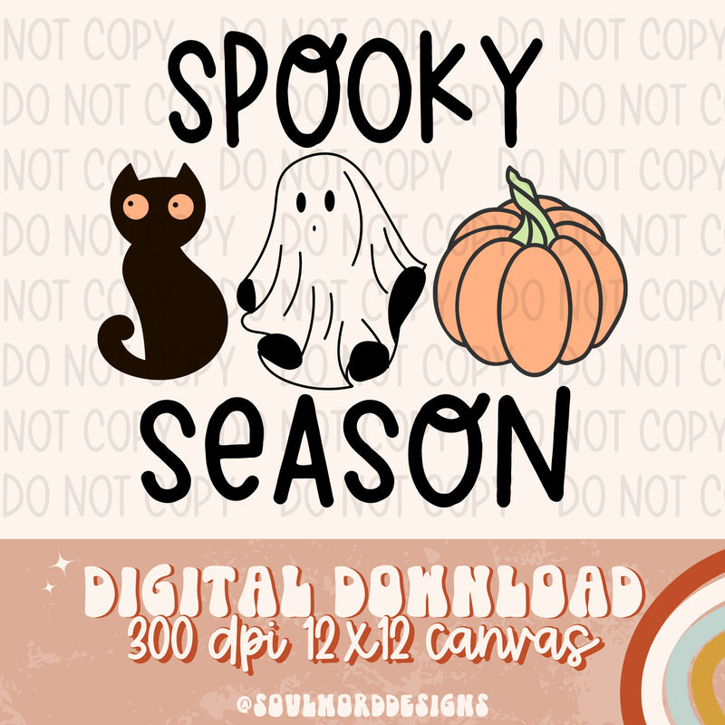 Spooky Season Cat Ghost Pumpkin - DIGITAL DOWNLOAD