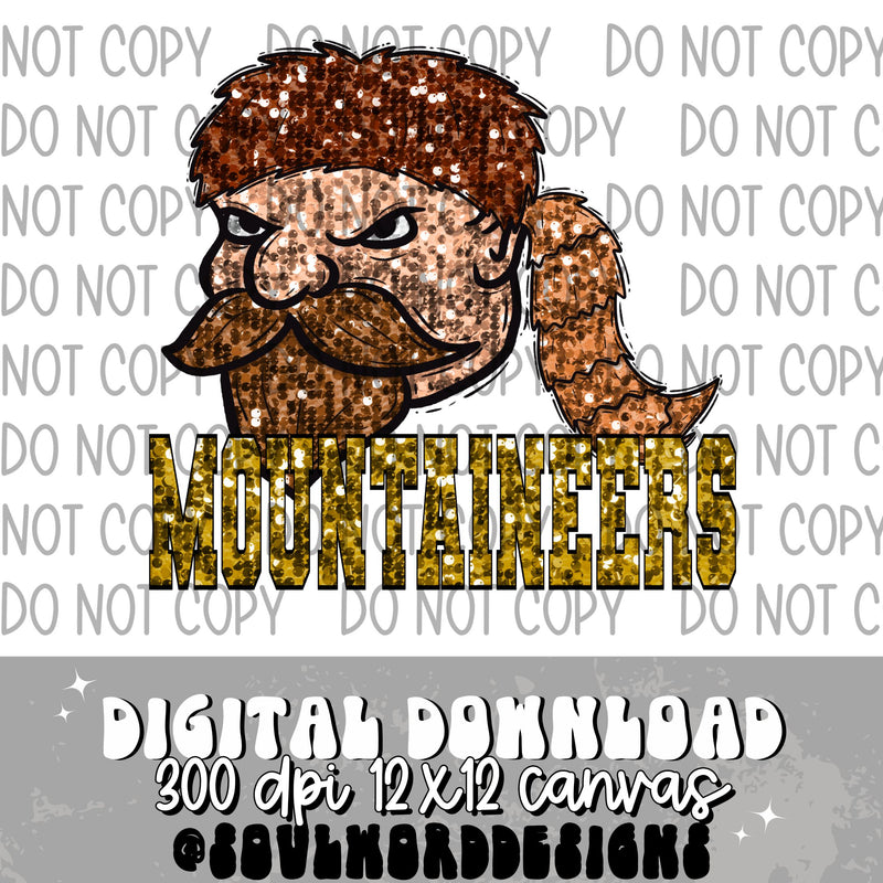 Mountaineers Sequin Mascot - DIGITAL DOWNLOAD