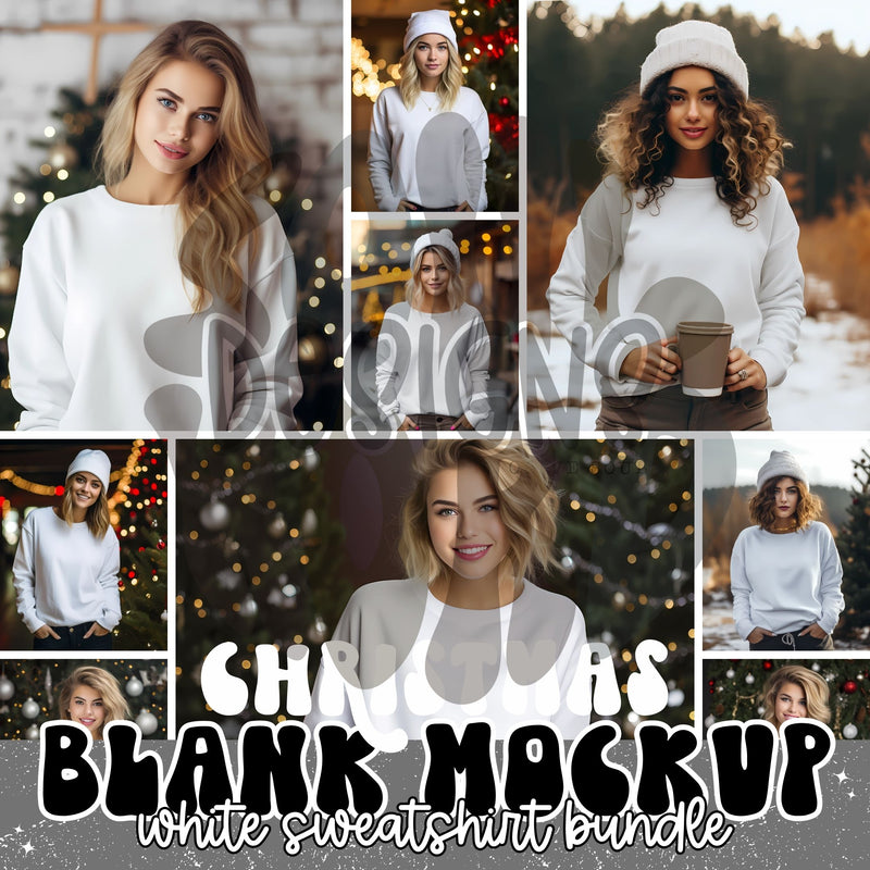 White Sweatshirt Christmas Mockup Bundle - DIGITAL FILES