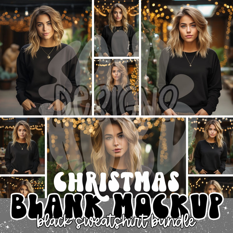 Black Sweatshirt Christmas Mockup Bundle - DIGITAL FILES