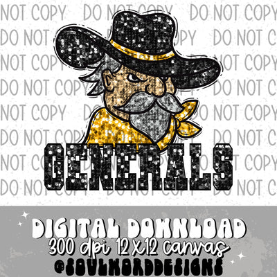 Generals Sequin Mascot - DIGITAL DOWNLOAD