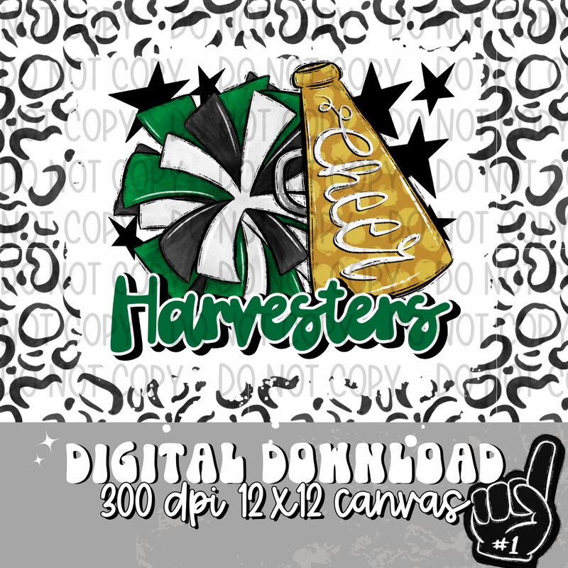 Harvesters Green Gold Green Text Cheer - DIGITAL DOWNLOAD