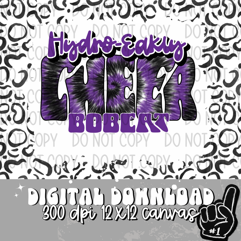 Hydro Eakly Bobcat Tie Dye Cheer Purple - DIGITAL DOWNLOAD