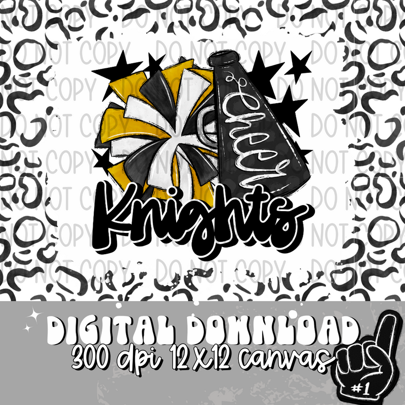 Knights Yellow Gold Black Cheer - DIGITAL DOWNLOAD