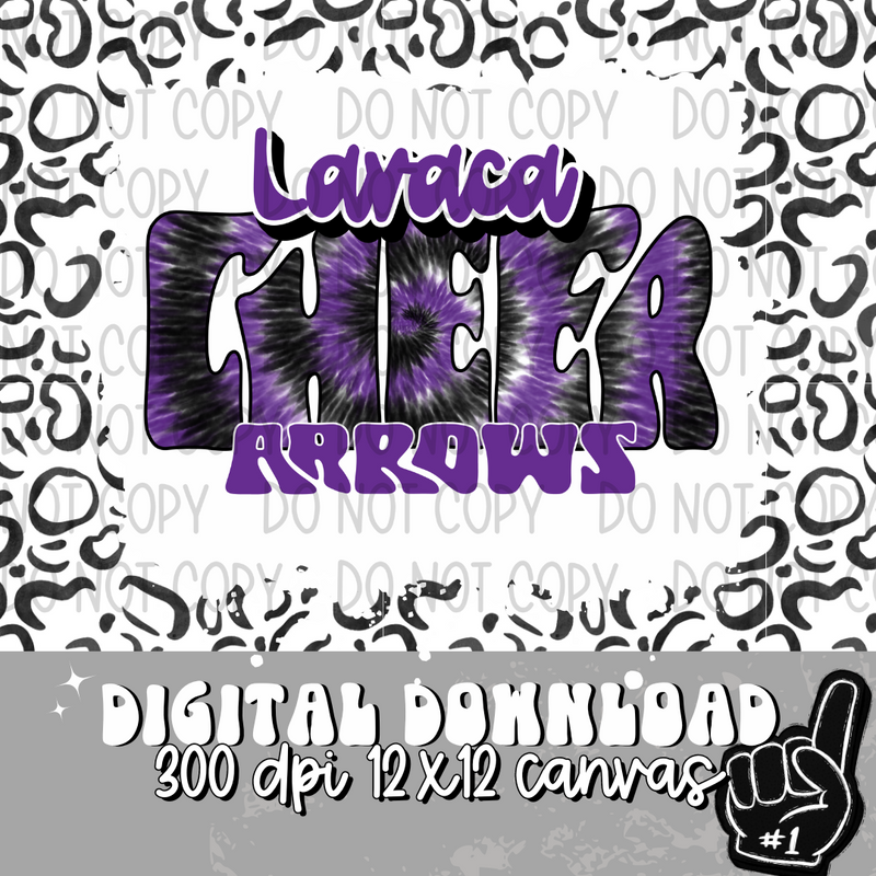 Lavaca Arrows Tie Dye Cheer Purple - DIGITAL DOWNLOAD