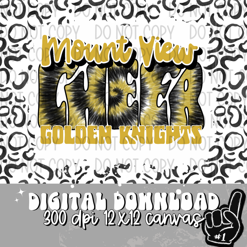 Mount View Golden Knights Tie Dye Cheer Gold - DIGITAL DOWNLOAD