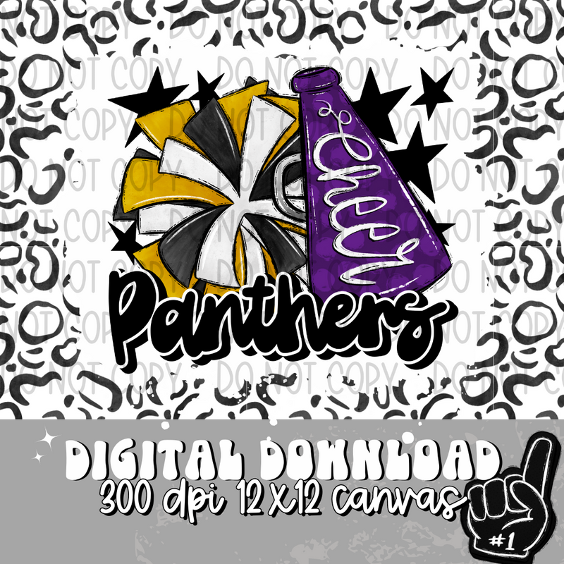 Panthers Yellow Gold Purple Cheer - DIGITAL DOWNLOAD