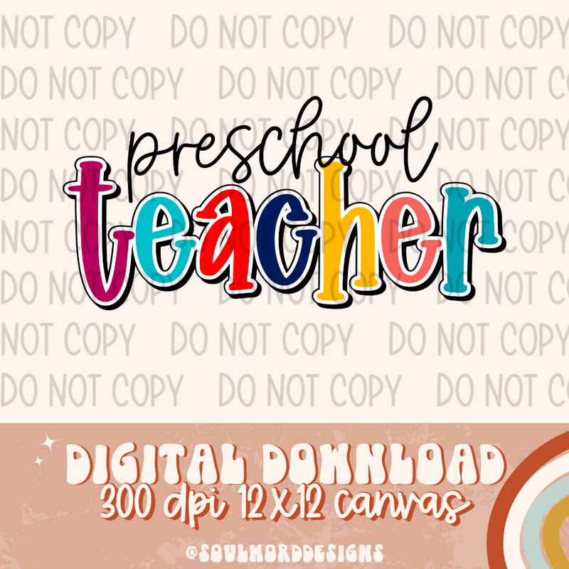 PreSchool Teacher - DIGITAL DOWNLOAD