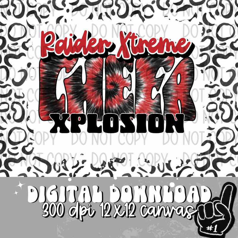 Raider Xtreme Xplosion Tie Dye Cheer Black - DIGITAL DOWNLOAD