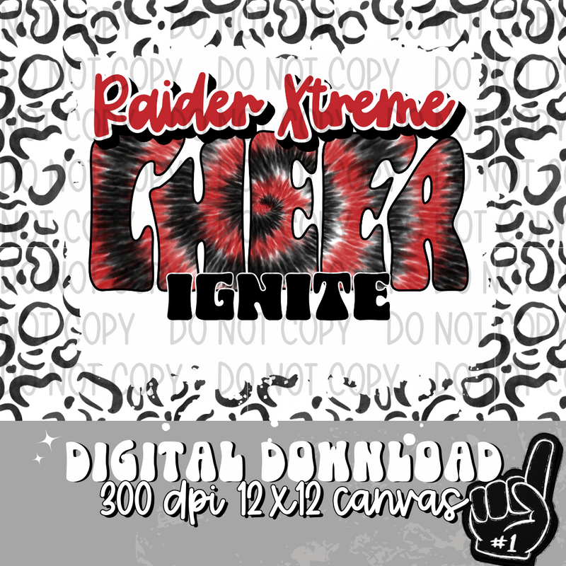 Raider Xtreme Ignite Tie Dye Cheer Black - DIGITAL DOWNLOAD