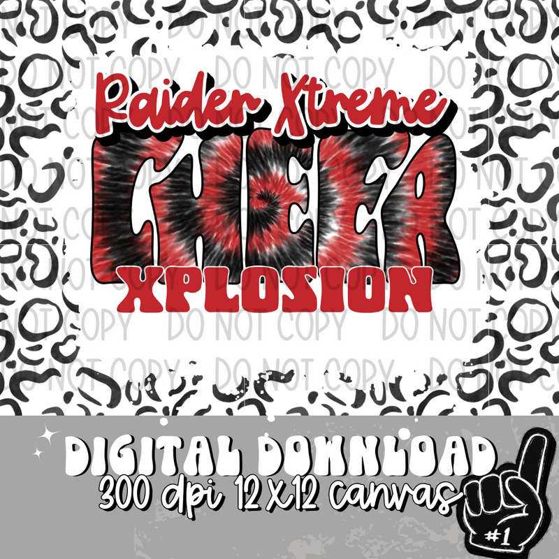 Raider Xtreme Xplosion Tie Dye Cheer Red - DIGITAL DOWNLOAD