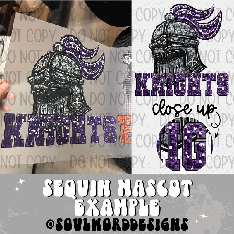 Knights Sequin Mascot - DIGITAL DOWNLOAD