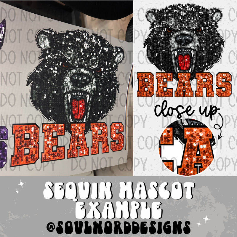 Bears Sequin Mascot - DIGITAL DOWNLOAD