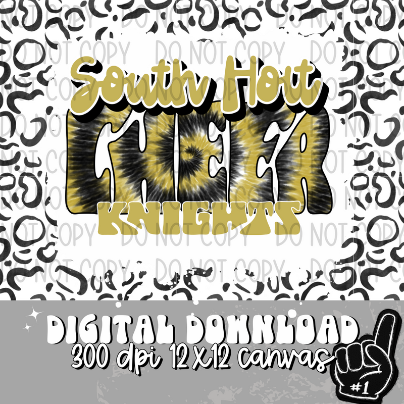 South Holt Knights Tie Dye Cheer Gold - DIGITAL DOWNLOAD