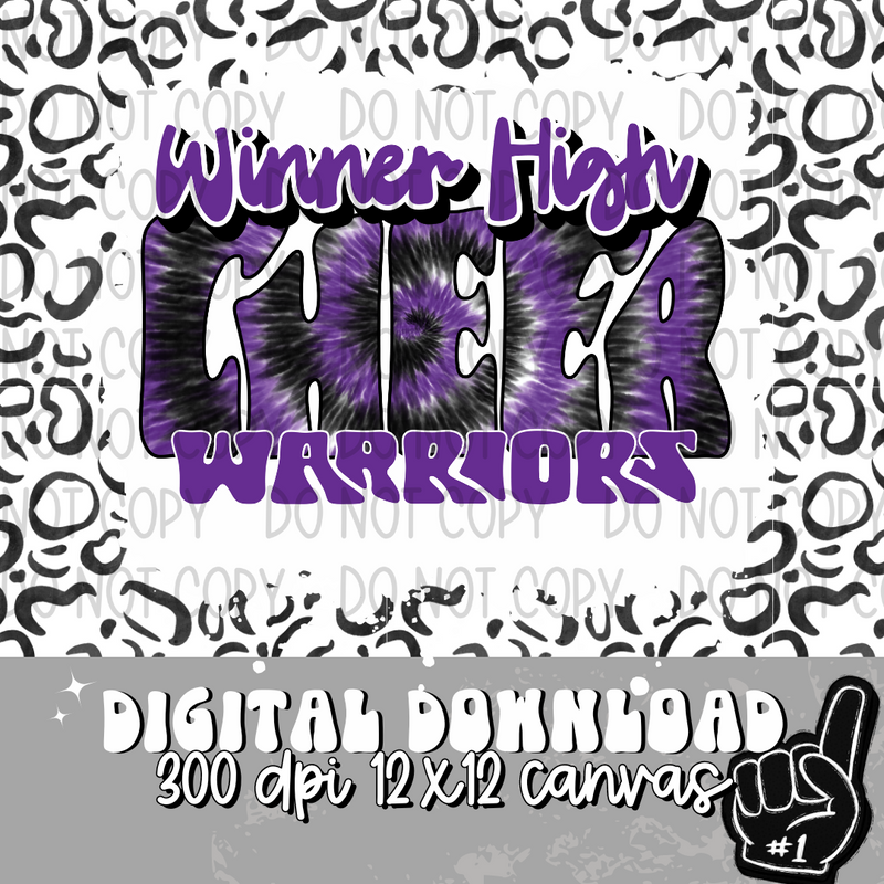 Winner High Warriors Tie Dye Cheer Purple - DIGITAL DOWNLOAD