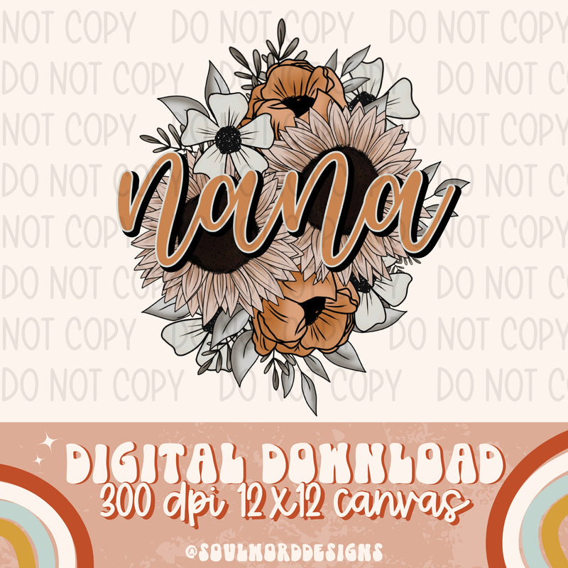 Nana Boho Floral - DIGITAL DOWNLOAD