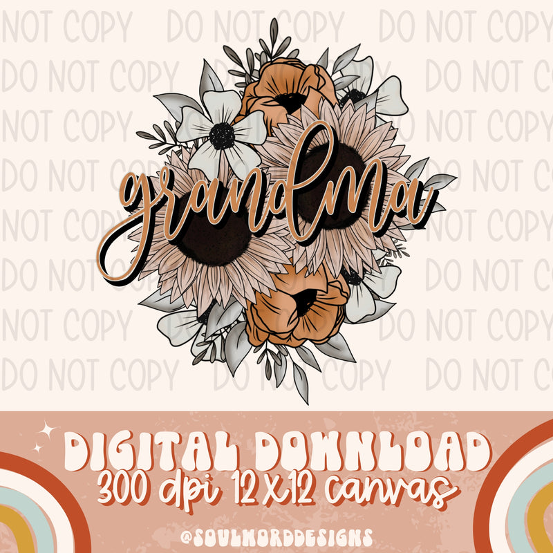 Grandma Boho Floral - DIGITAL DOWNLOAD