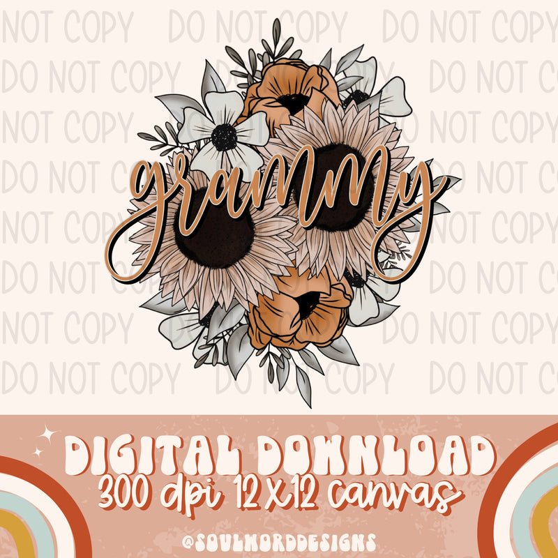 Grammy Boho Floral - DIGITAL DOWNLOAD