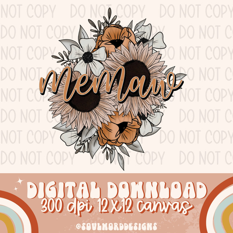 Memaw Boho Floral - DIGITAL DOWNLOAD