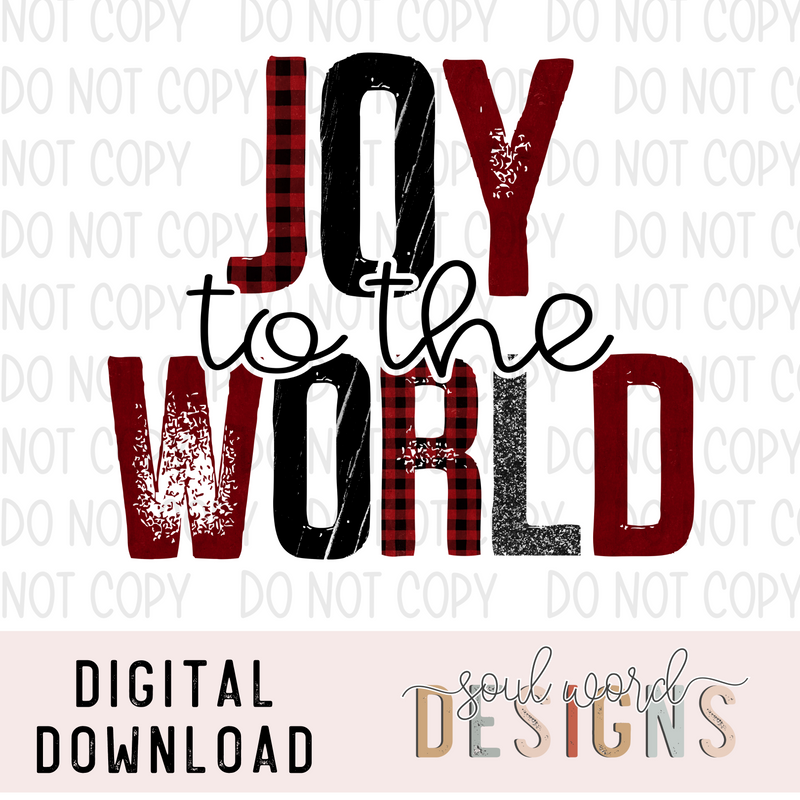 Joy To The World Plaid  - DIGITAL DOWNLOAD