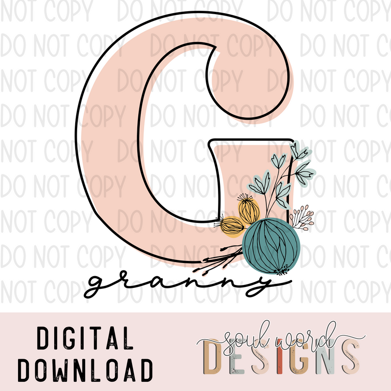 Granny Initial - DIGITAL DOWNLOAD