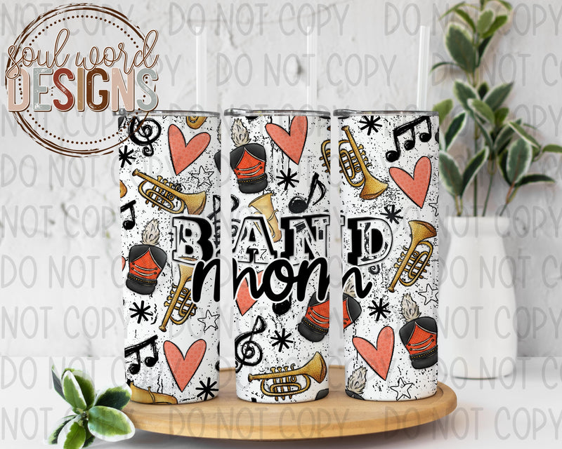 Orange Band Mom Skinny Straight Tumbler Design - DIGITAL DOWNLOAD