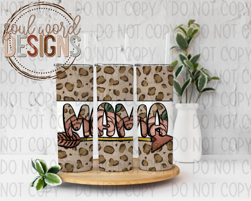 Mama Arrow Leopard Skinny Straight Tumbler Design - DIGITAL DOWNLOAD