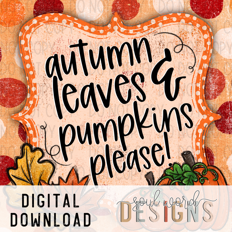 Autumn Leaves Social Media Post Graphic - DIGITAL DOWNLOAD