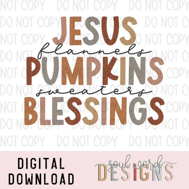 Jesus Pumpkins Blessings - DIGITAL DOWNLOAD