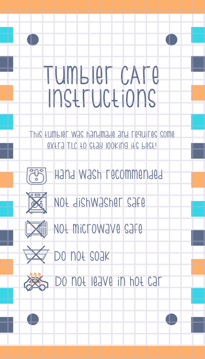 Tumbler Care Instructions Printable - DIGITAL FILES