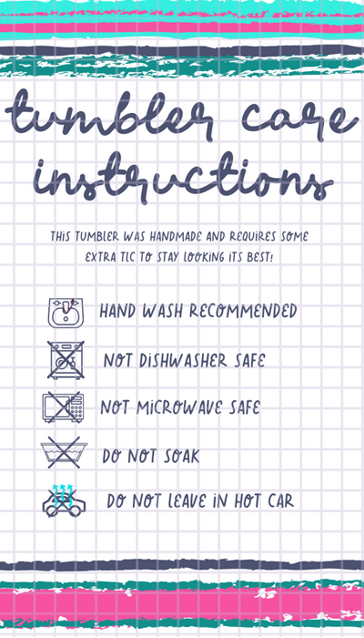 Tumbler Care Instructions Printable - DIGITAL FILES