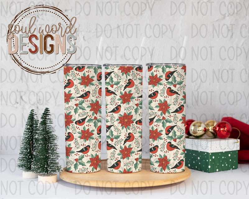 Christmas Flowers Holly SEAMLESS Design - DIGITAL DOWNLOAD