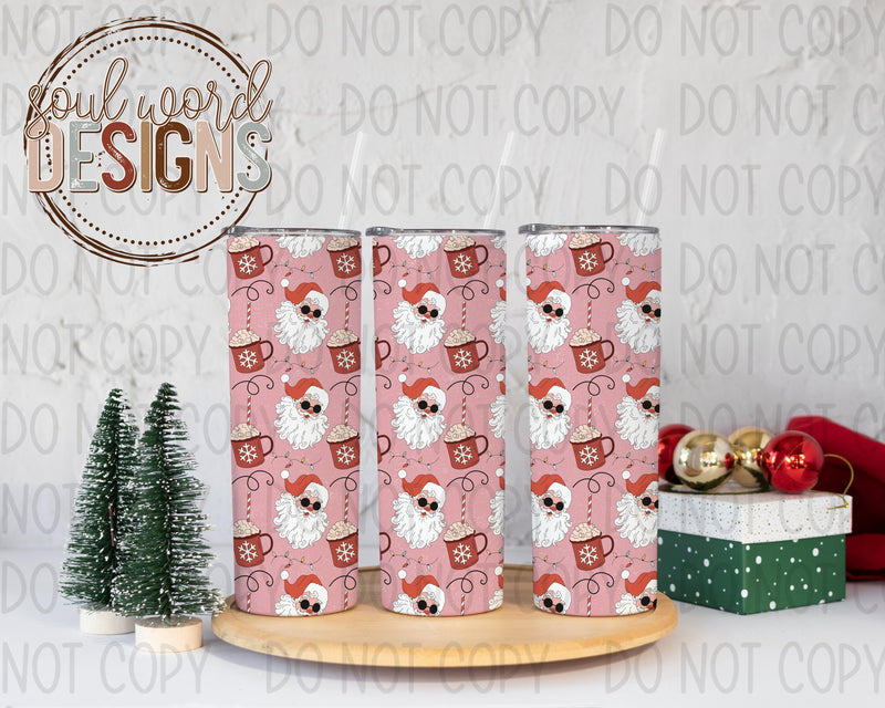 Pink Santa Cocoa SEAMLESS Design - DIGITAL DOWNLOAD