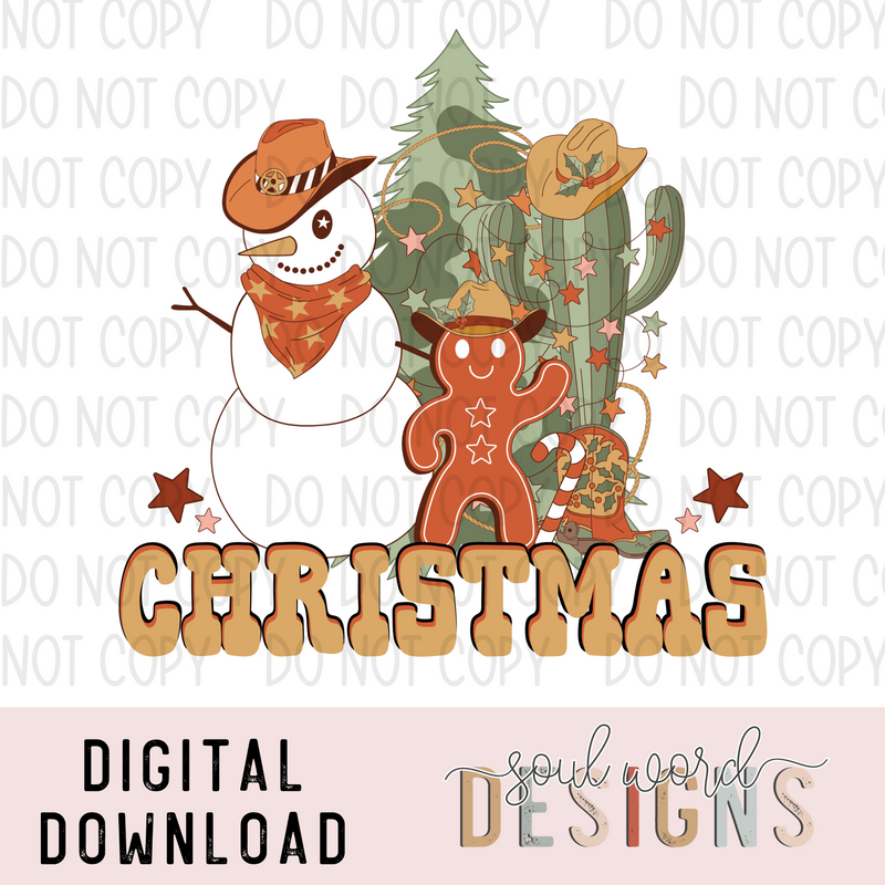 Retro Western Christmas - DIGITAL DOWNLOAD