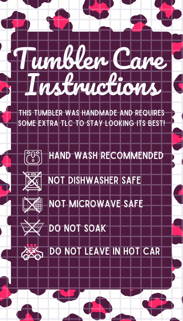 Tumbler Care Instructions Printable - DIGITAL FILES