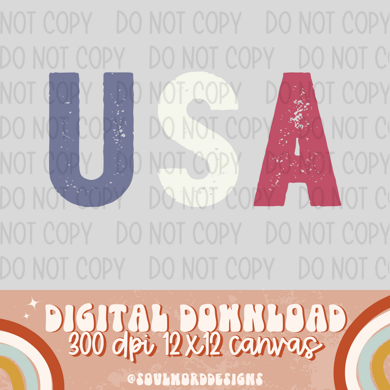 USA Distressed Text - DIGITAL DOWNLOAD