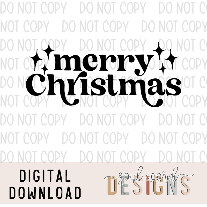 Merry Christmas Single Color - DIGITAL DOWNLOAD