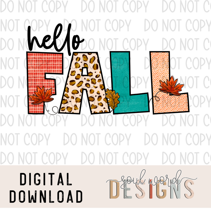 Hello Fall Festive Colors - DIGITAL DOWNLOAD