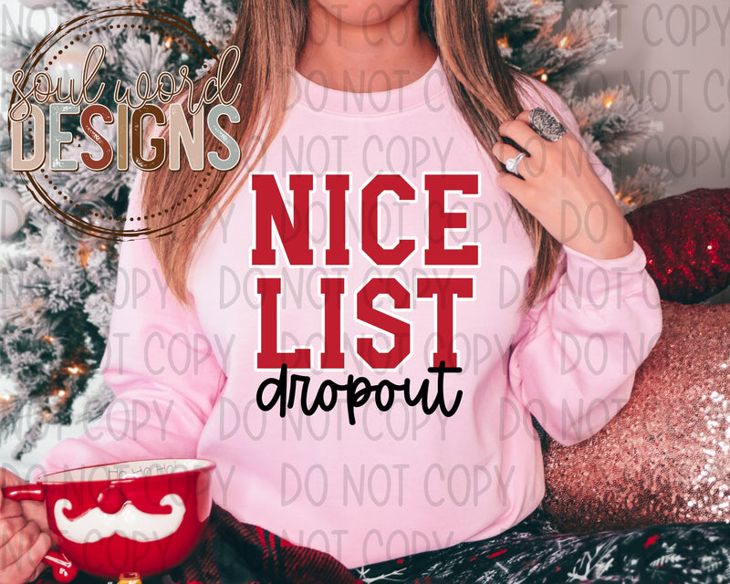 Nice List Dropout Block Letter - DIGITAL DOWNLOAD