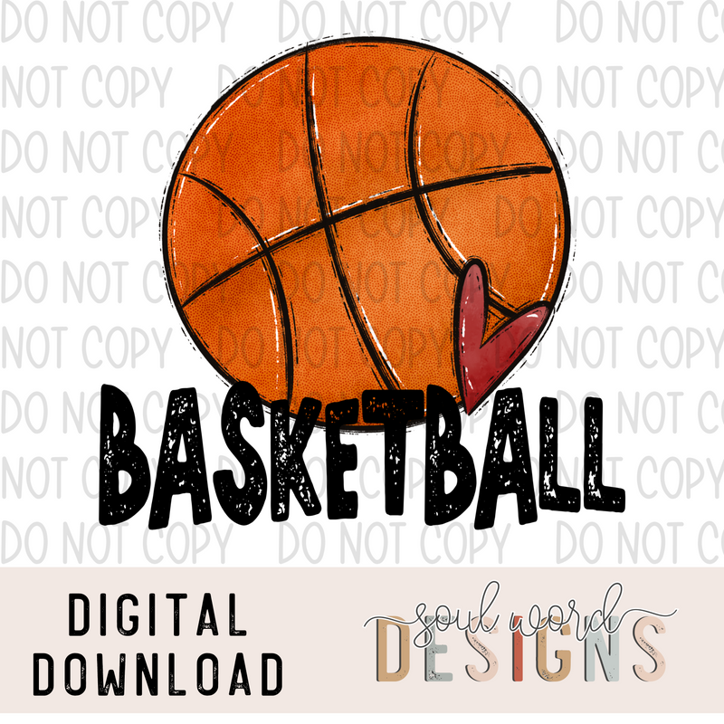 Basketball Heart  - DIGITAL DOWNLOAD