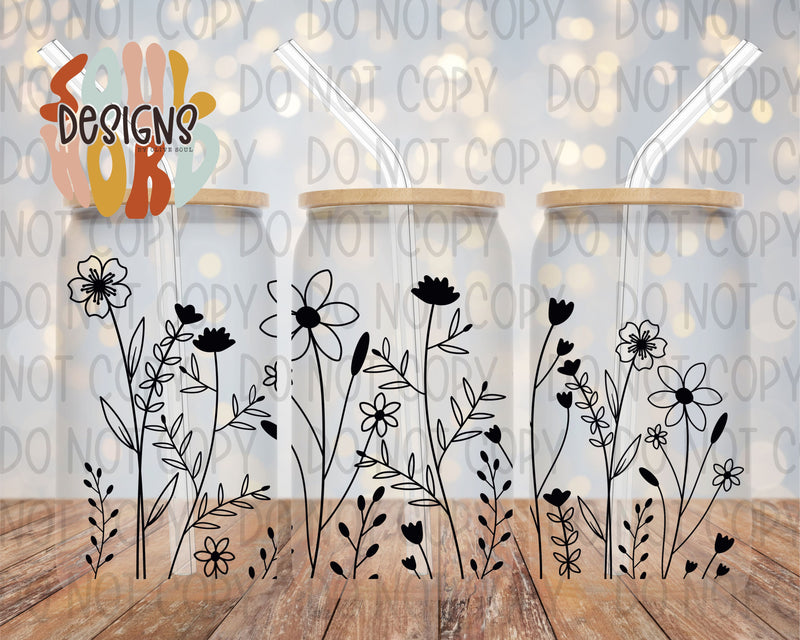 Wildflowers 16oz Libbey Design - DIGITAL DOWNLOAD