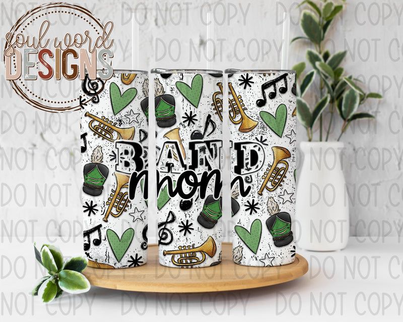 Green Band Mom Skinny Straight Tumbler Design - DIGITAL DOWNLOAD