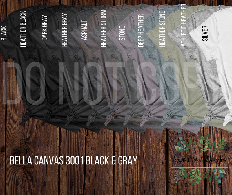 Bella Canvas 3001 & 3001 CVC Color Mock Ups - DIGITAL FILES