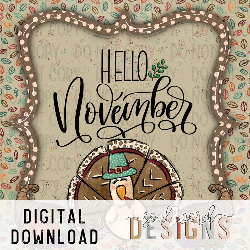 Hello November Social Media Post Graphic - DIGITAL DOWNLOAD